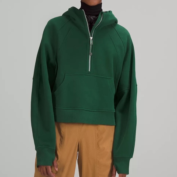 lululemon athletica Tops - NWOT Lululemon Oversized Scuba 1/2 Zip Hoodie • Everglade Green • XS / S